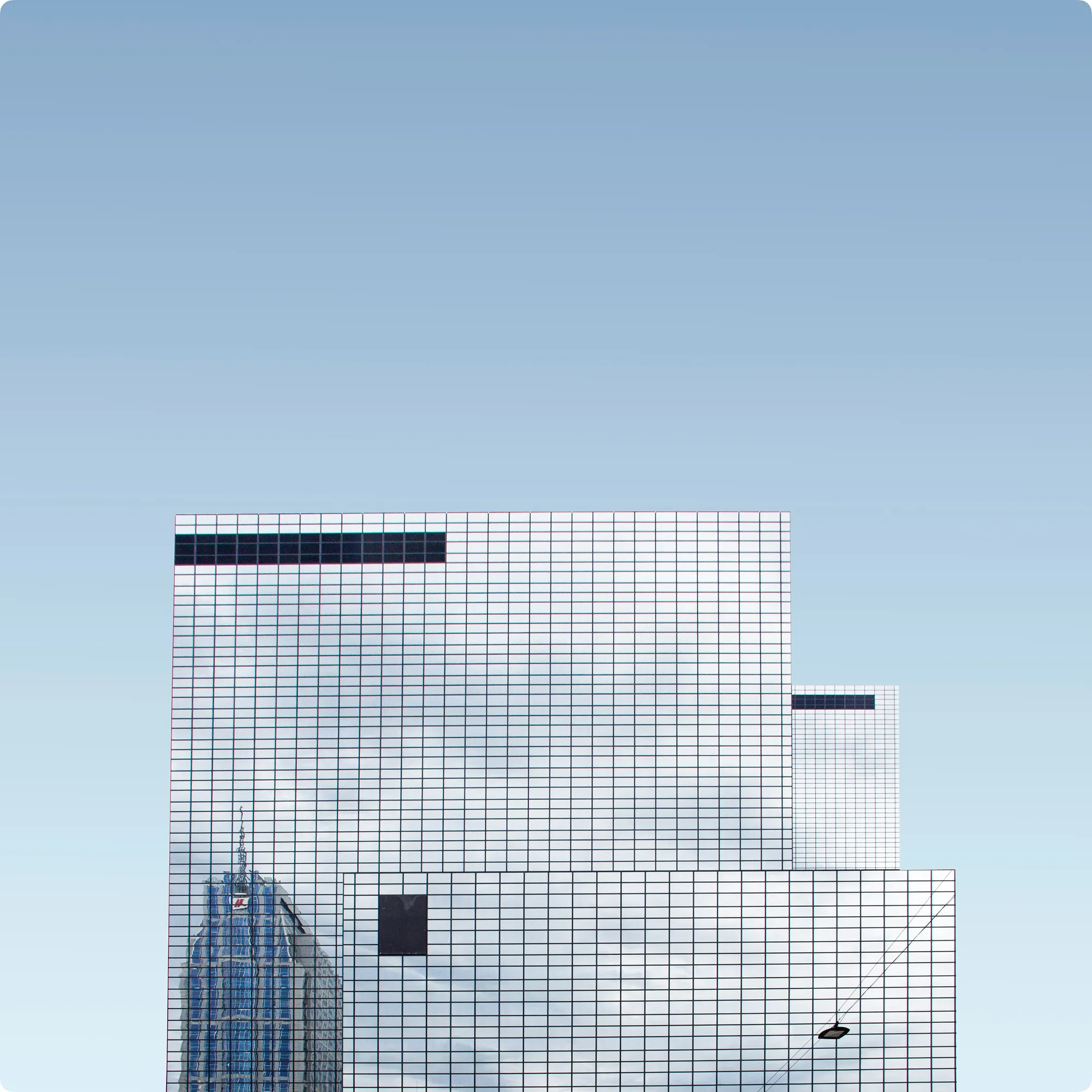 Abstrakte digitale Struktur mit architektonischer Anmutung in ruhiger Farbwelt