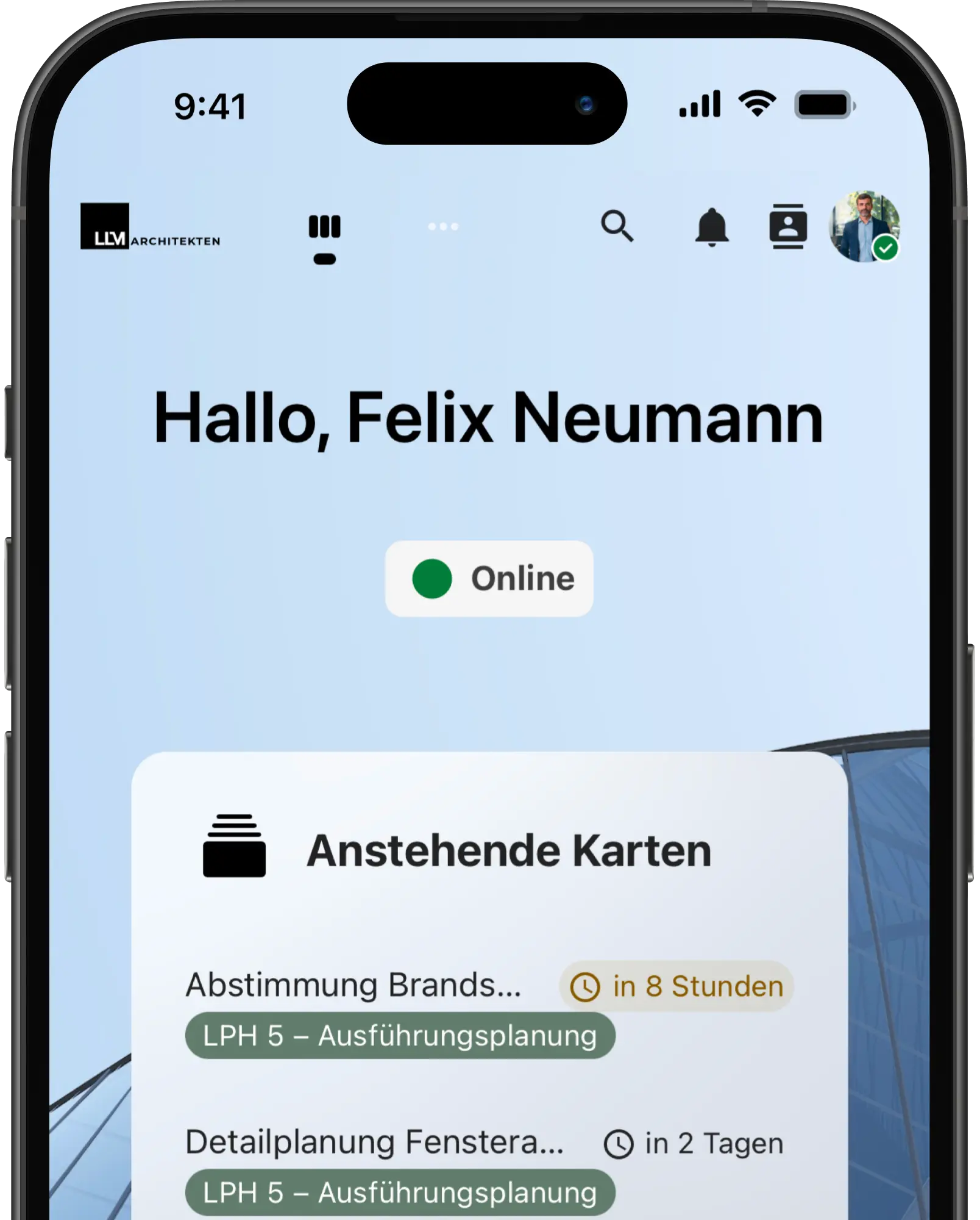 Mobiler Zugriff auf Projekt- und Planungsdaten über eine sichere Cloud-Arbeitsumgebung.